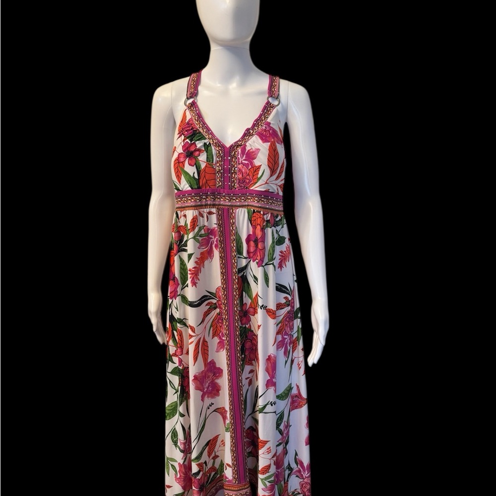 INC International Concepts Floral Maxi Dress with Pink and Green